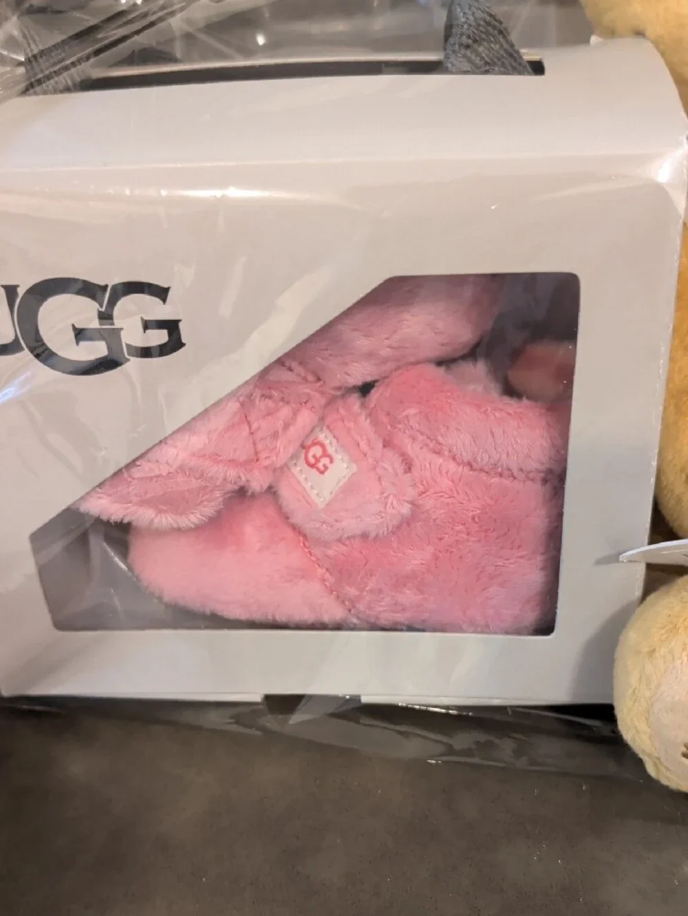 UGG Pink Baby Booties with Steiff First Teddy Bear New with Tags  Great Gift